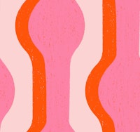 Pink and Orange Bold Stripes Vintage Shapes wallpaper