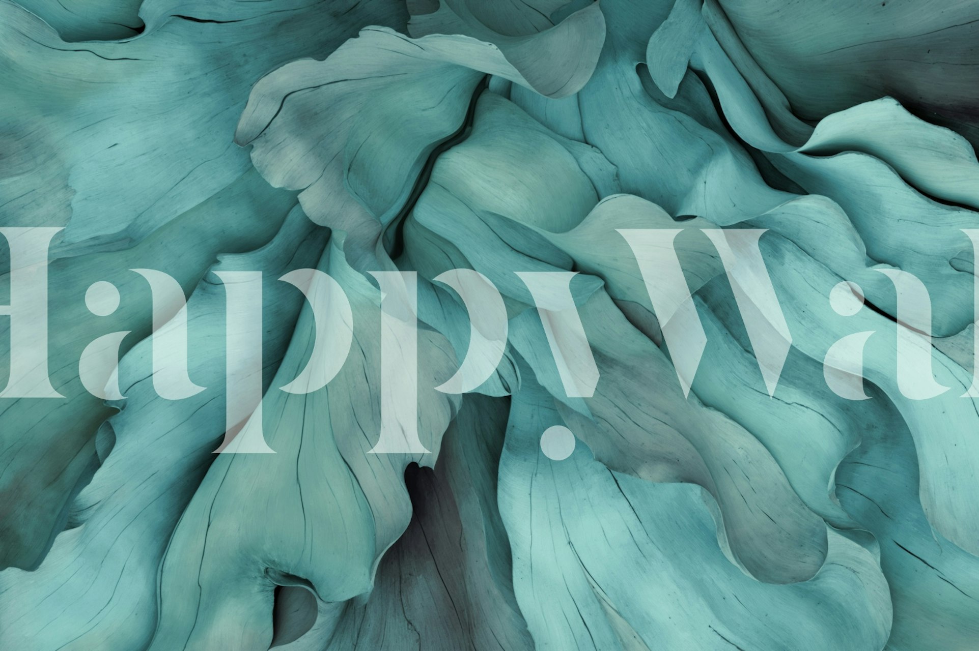 Teal Natures Secret Volumetric Organic Art carta da parati