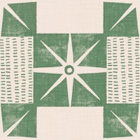 Retro Starburst Block - Minimal Mid Mod Sage papiers peint
