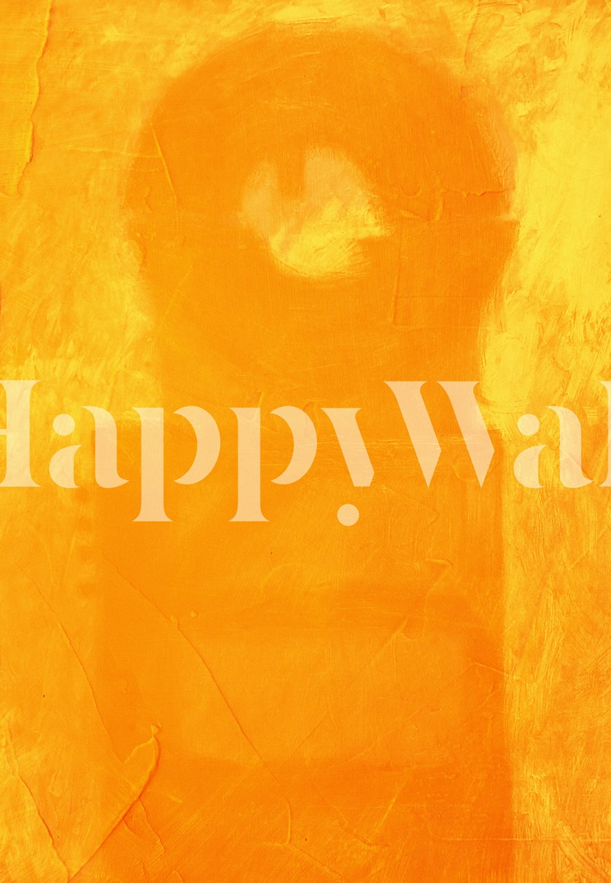 Vibrant yellow cyclic wallpaper in a room