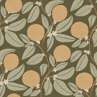 Vintage Orange Orchard.Trailing orange tree papiers peint