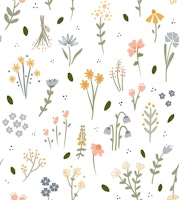Jumbo Wildflowers on White tapet