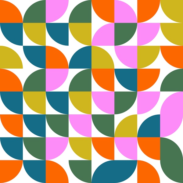 Colorful Retro Geometric Shapes Pattern