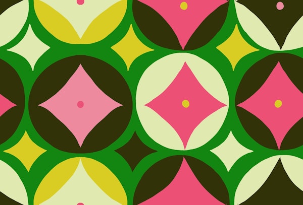 retro circles jewel colors