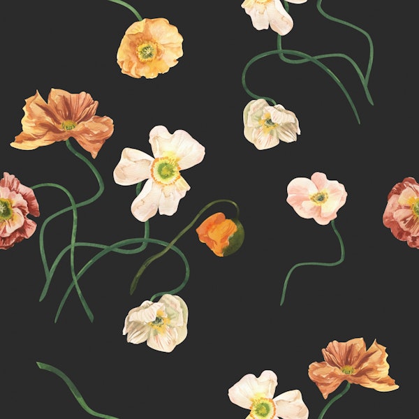 Moody Wildflower Poppy Pattern