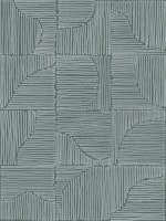 Bohemian Organic Line Check Dark Sage Green carta da parati