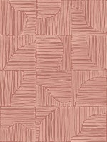 Bohemian Organic Line Check Terracotta Rust carta da parati