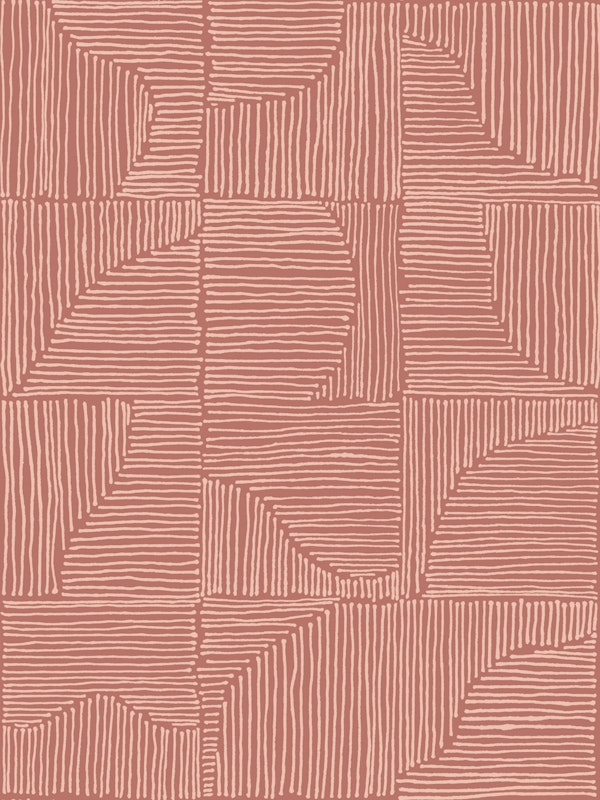 Bohemian Organic Line Check Terracotta Rust