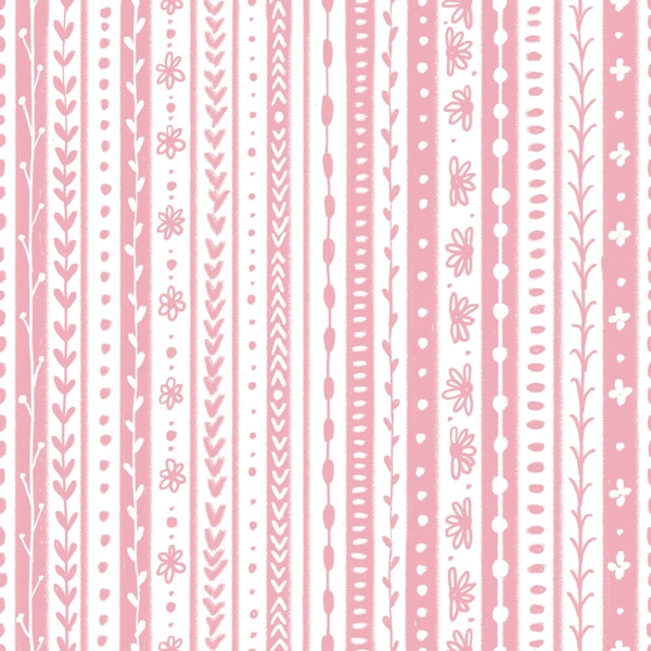 Floral doodle stripes