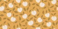 Autumn Harvest Apple Vine Mustard Yellow behang