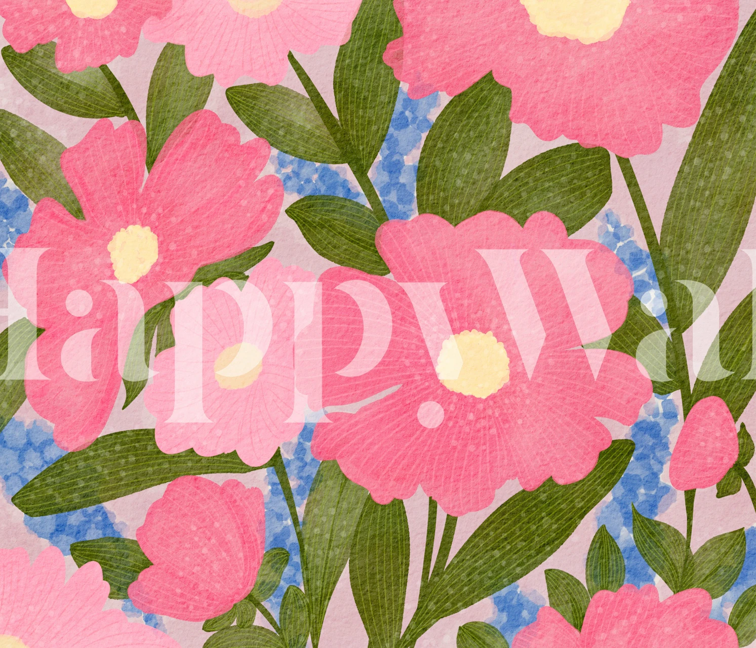 Floral wallpaper featuring pink flowers