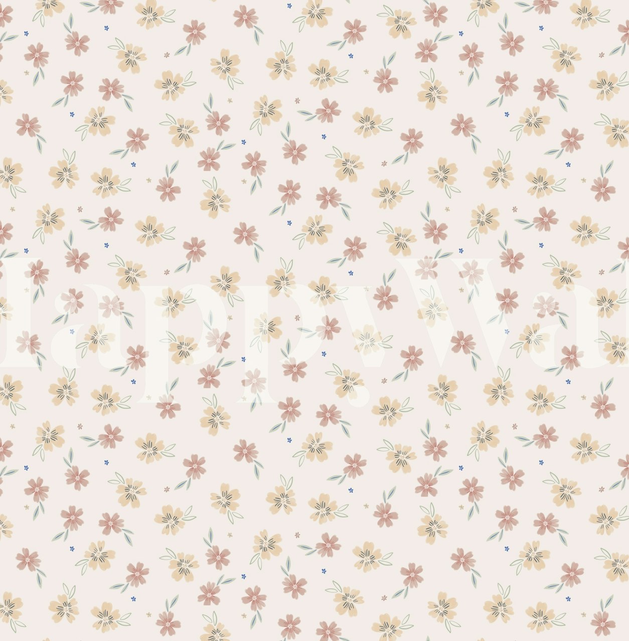 Bohemian earthy natural flowers papel de parede em um quarto