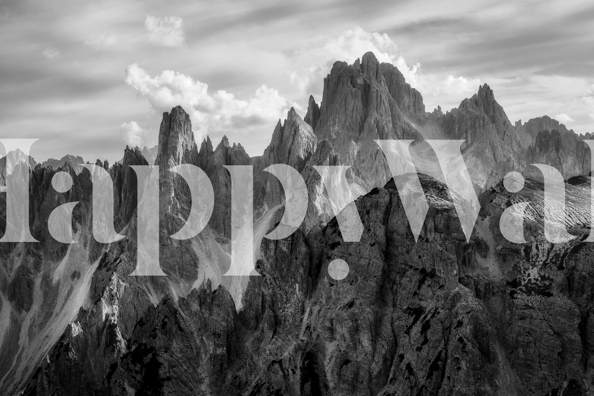 Mountain landscape wallpaper in a room