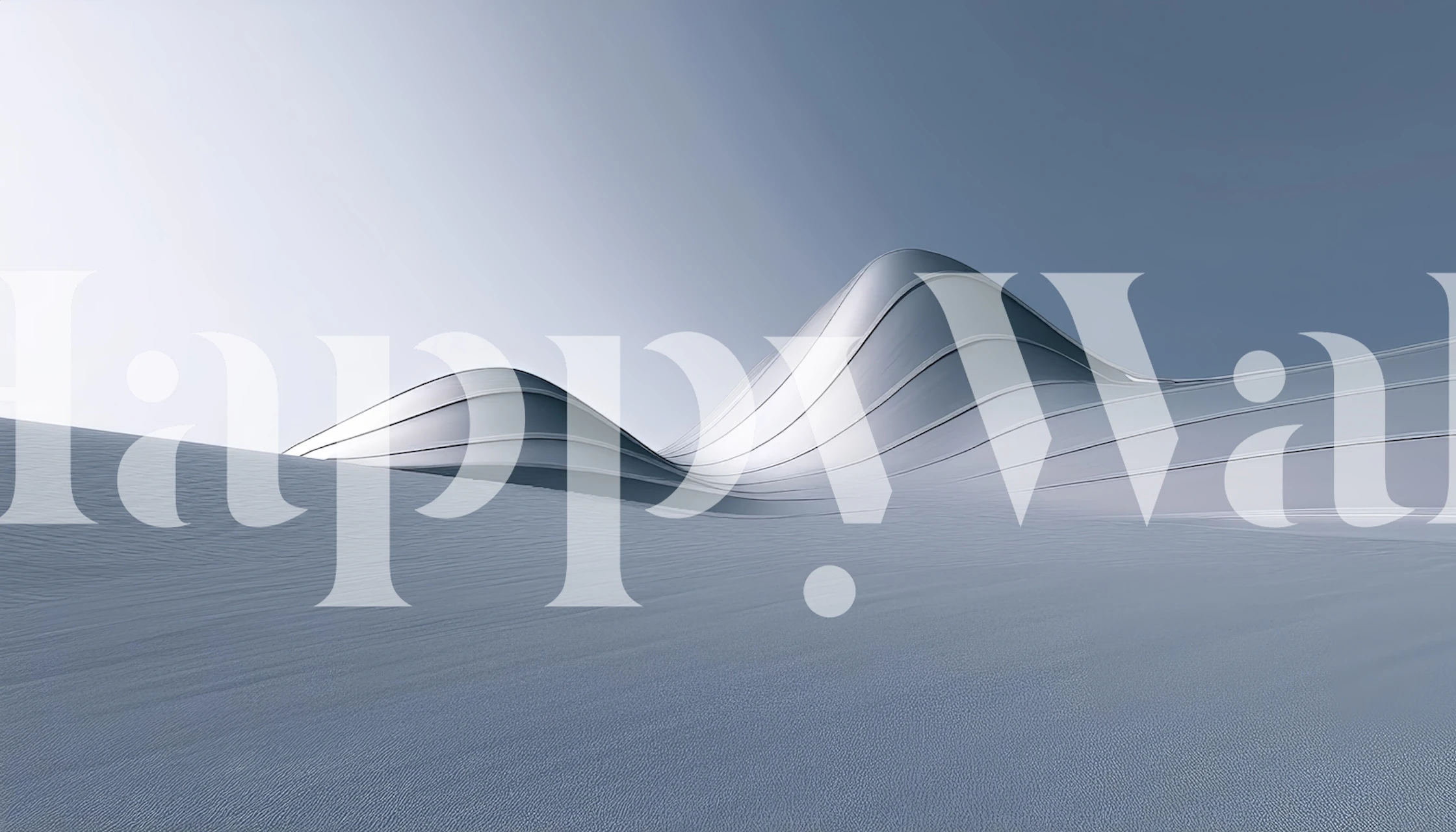 Futuristic desertscape wallpaper in a room