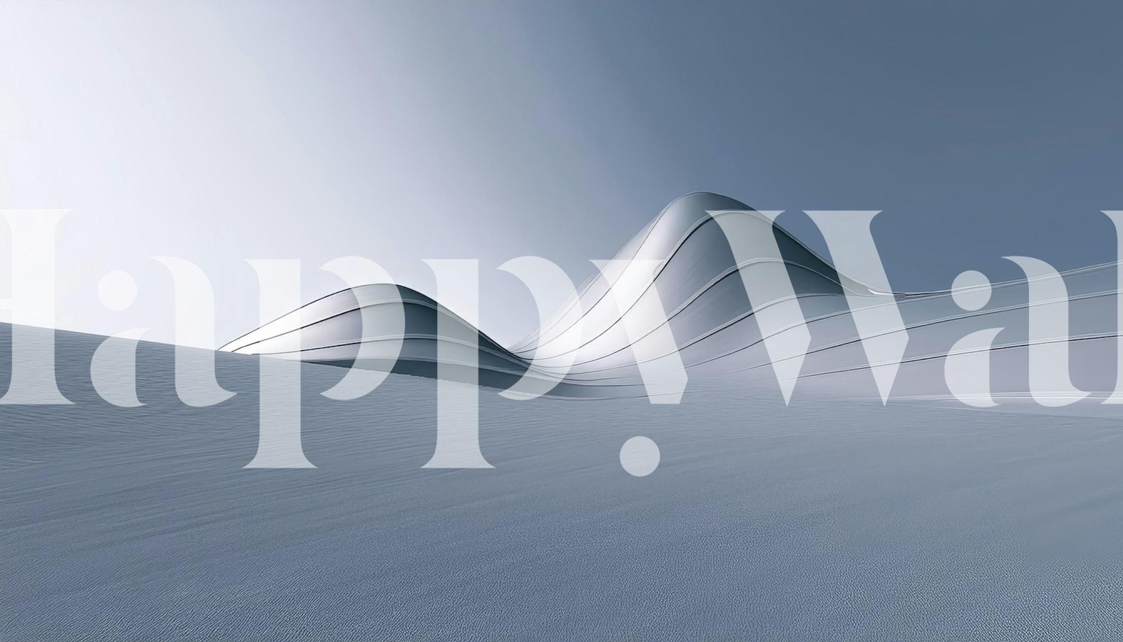 Futuristic desertscape wallpaper in a room