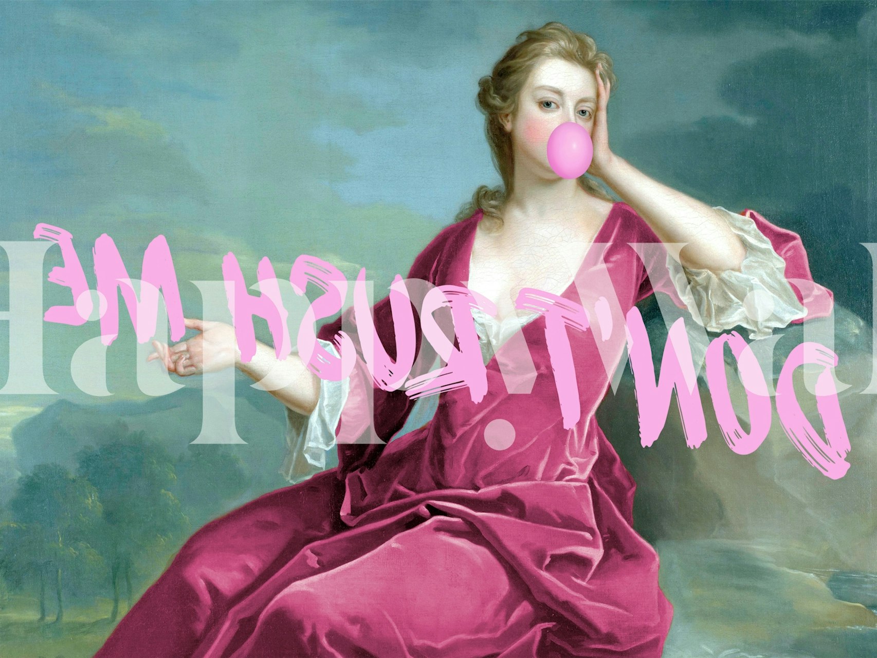 Don't Rush Me Mirrored Design papel tapiz en una habitación