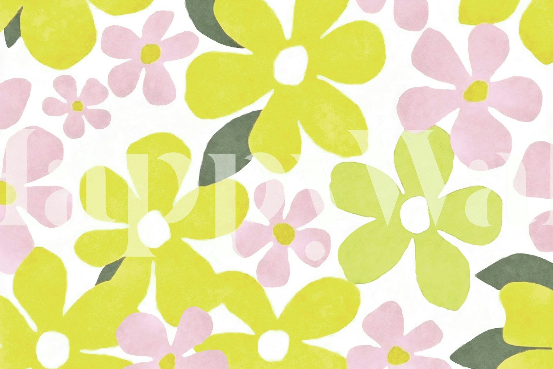 Diseño de papel tapiz floral en una habitación