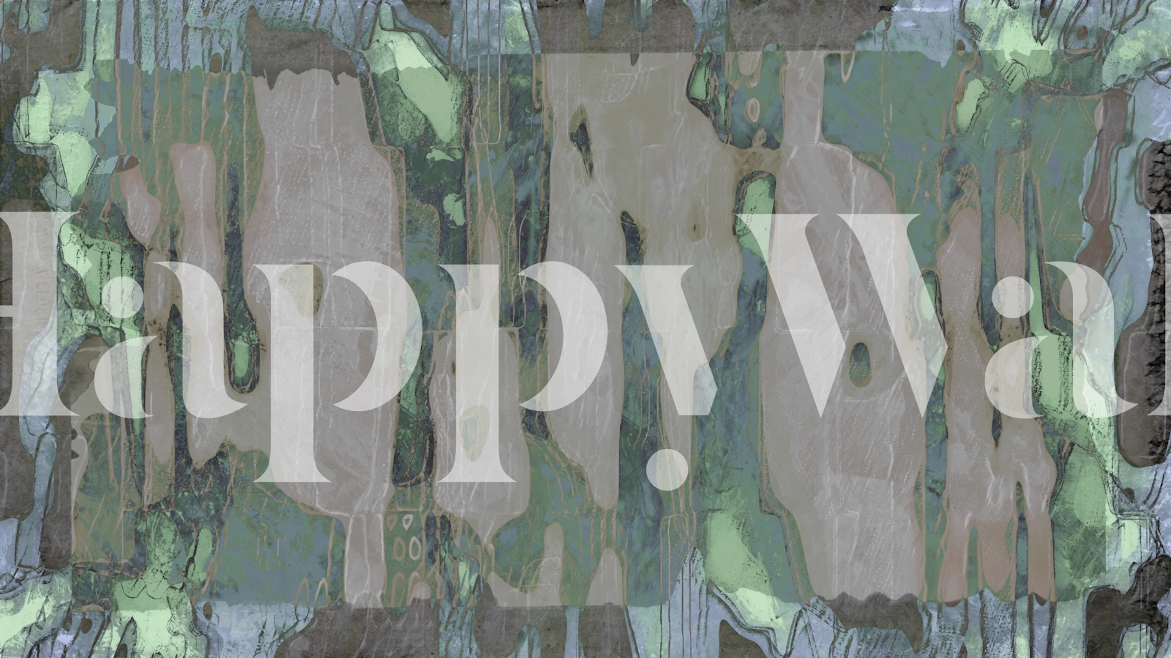 Abstract Green Forest Aura wallpaper in a room