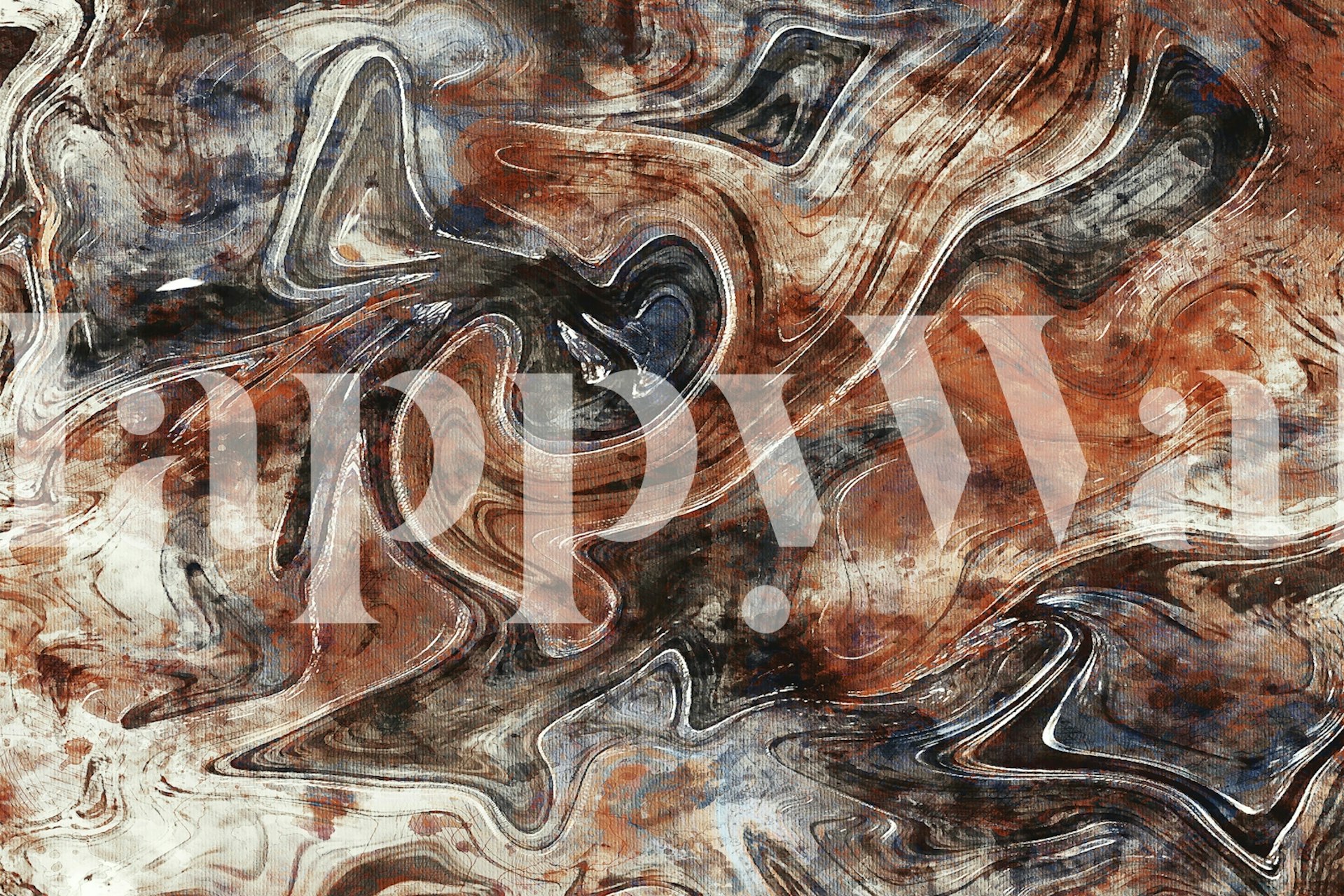 Molten Swirl-behang in een kamerinstelling