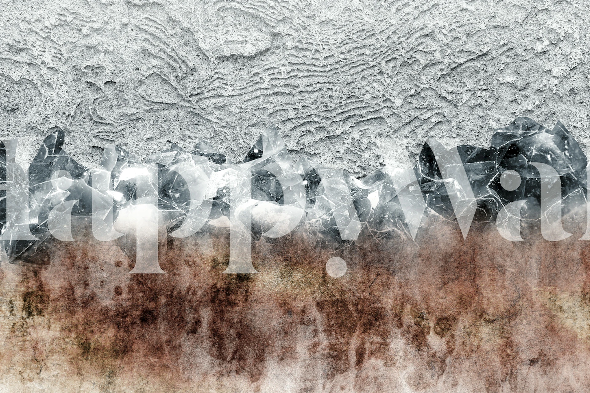 Natural stone textured wallpaper featuring gray, black, and earthy tones