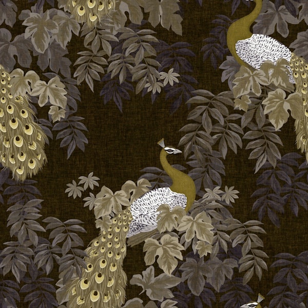 Peacock Garden - Warm Brown