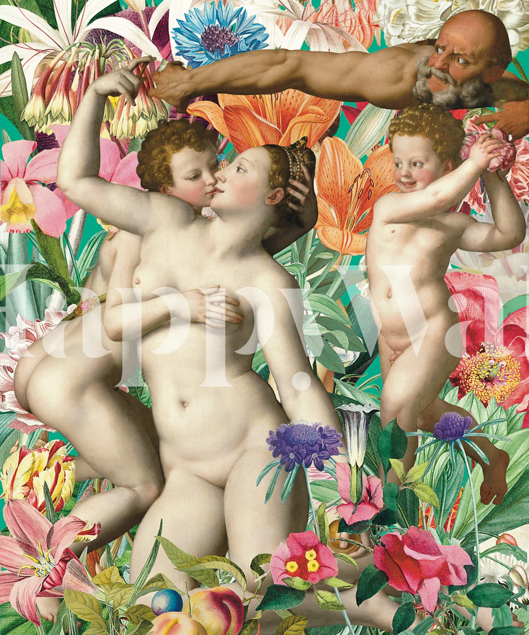 Mother at Play wallpaper design in a room