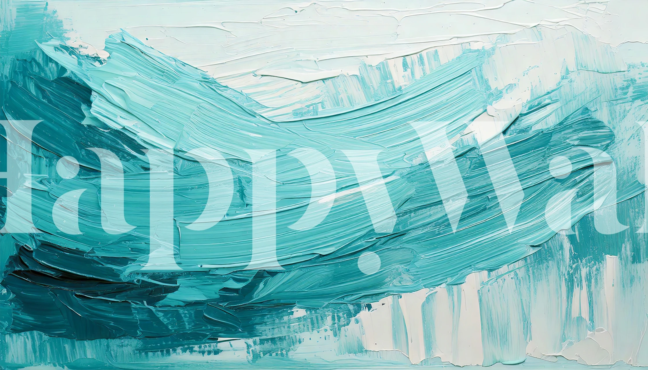 Abstract teal brush strokes on light background wallpaper