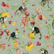 Vintage Exotic Monkeys Kingdom - Sage