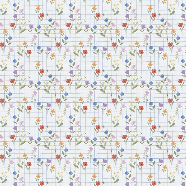 Checkered Wildflower Meadow and Bees