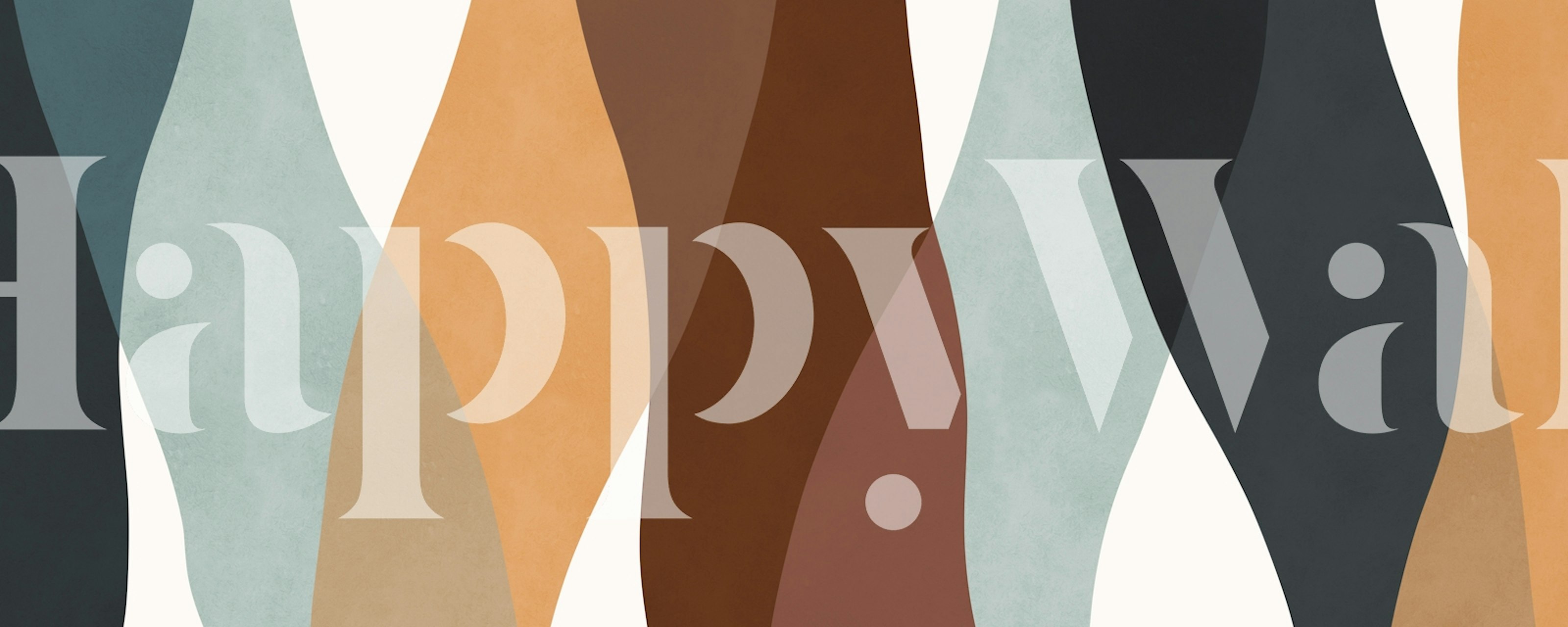 Wavy abstract patterns in earthy tones like teal, brown, and beige wallpaper