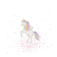 Rainbow Unicorn Dreams on White tapetit