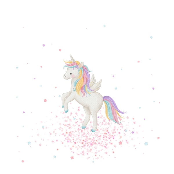 Rainbow Unicorn Dreams on White