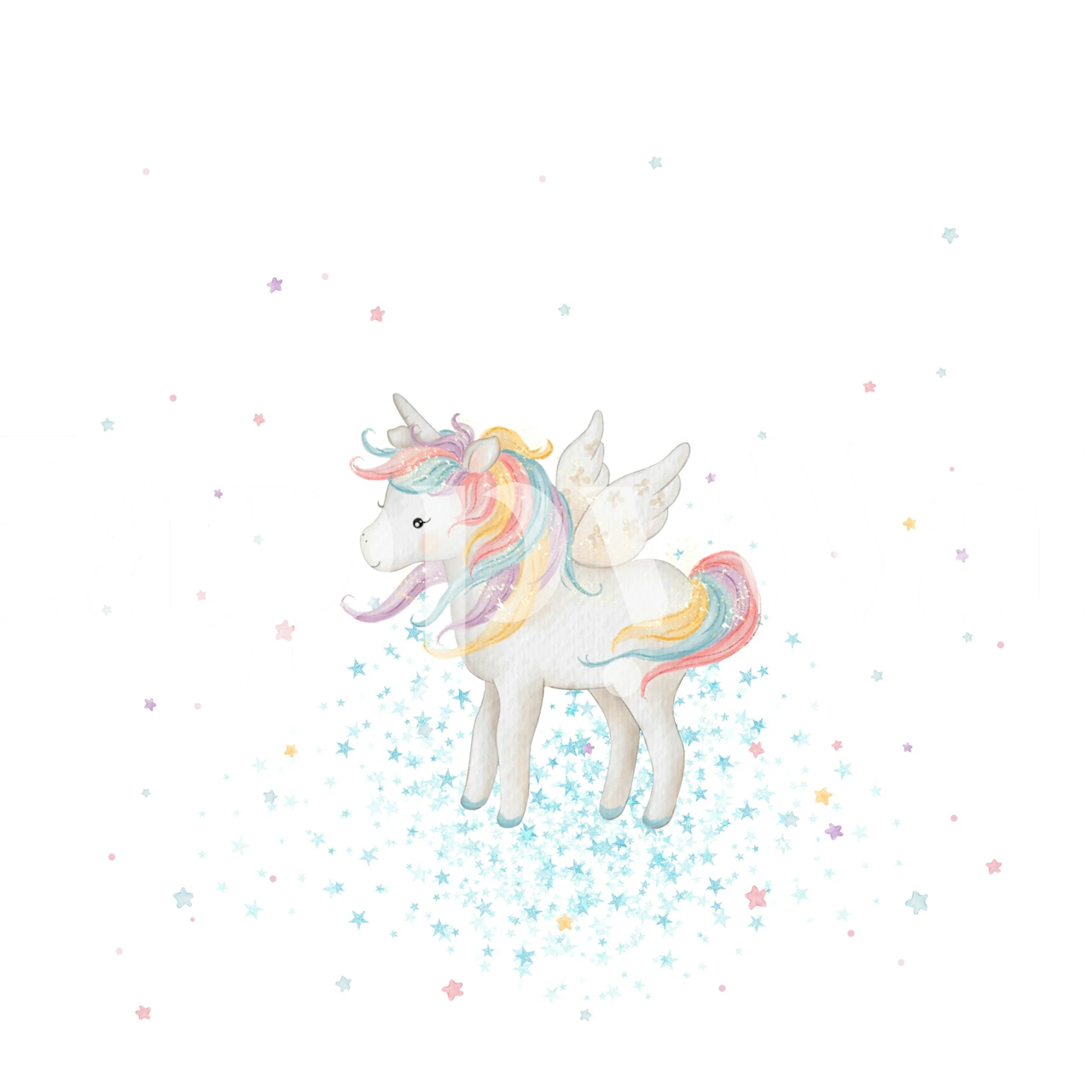 Rainbow Unicorn Bliss wallpaper in a room