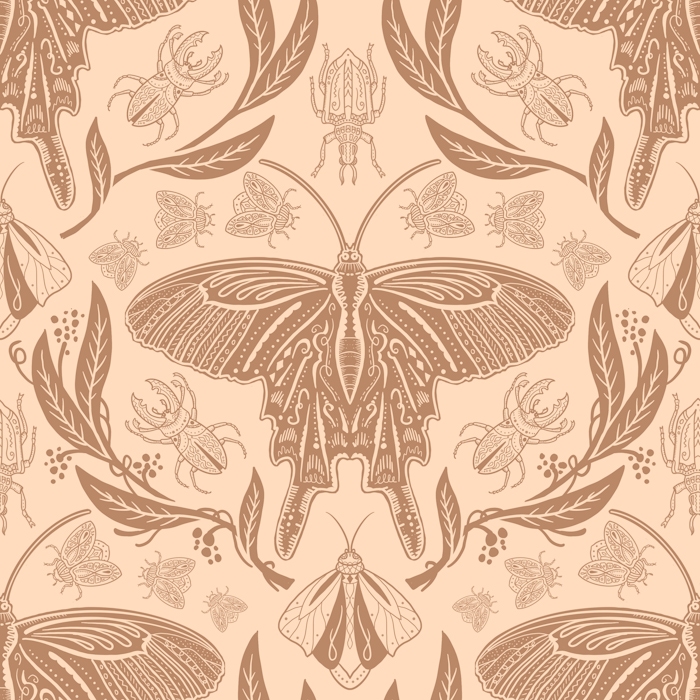 Botanical Insect Charm Wallpaper - Happywall.com