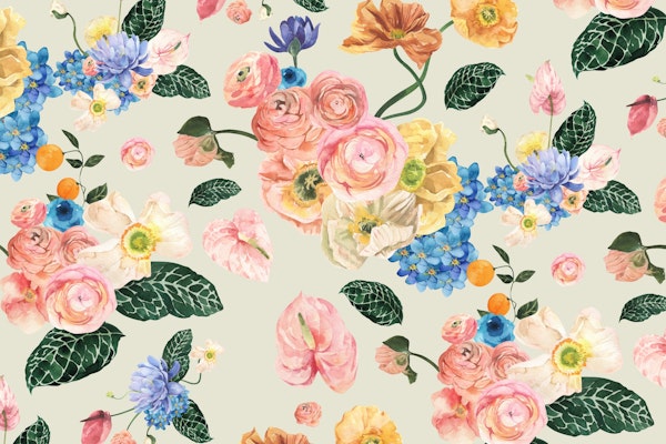 Hand-Painted Floral Harmony