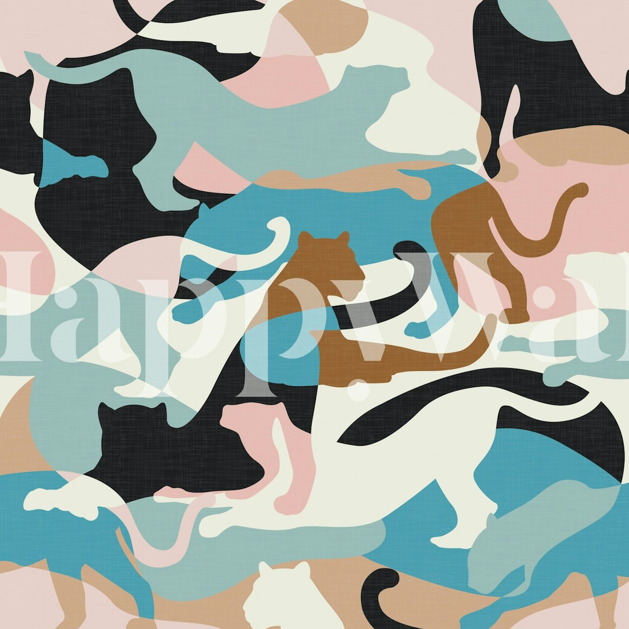 Color Blocking Safari Pastel Shades wallpaper in a room