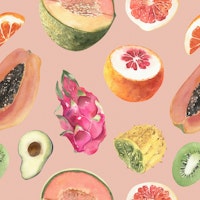 Vibrant Watercolor Fruits carta da parati