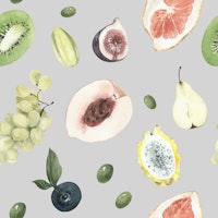 Botanical Fruit Pattern carta da parati