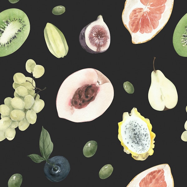 Off-Black Fruit Pattern