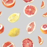 Grapefruit & Lemon Pattern wallpaper
