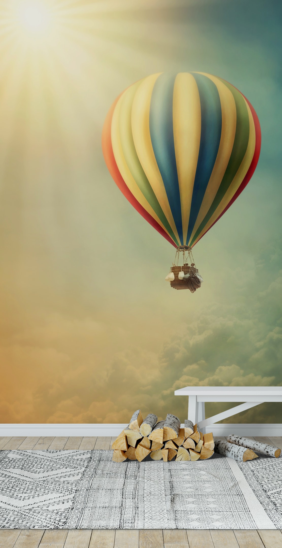 Wall mural Hot air balloon | Photo wallpaper | Vintage ...