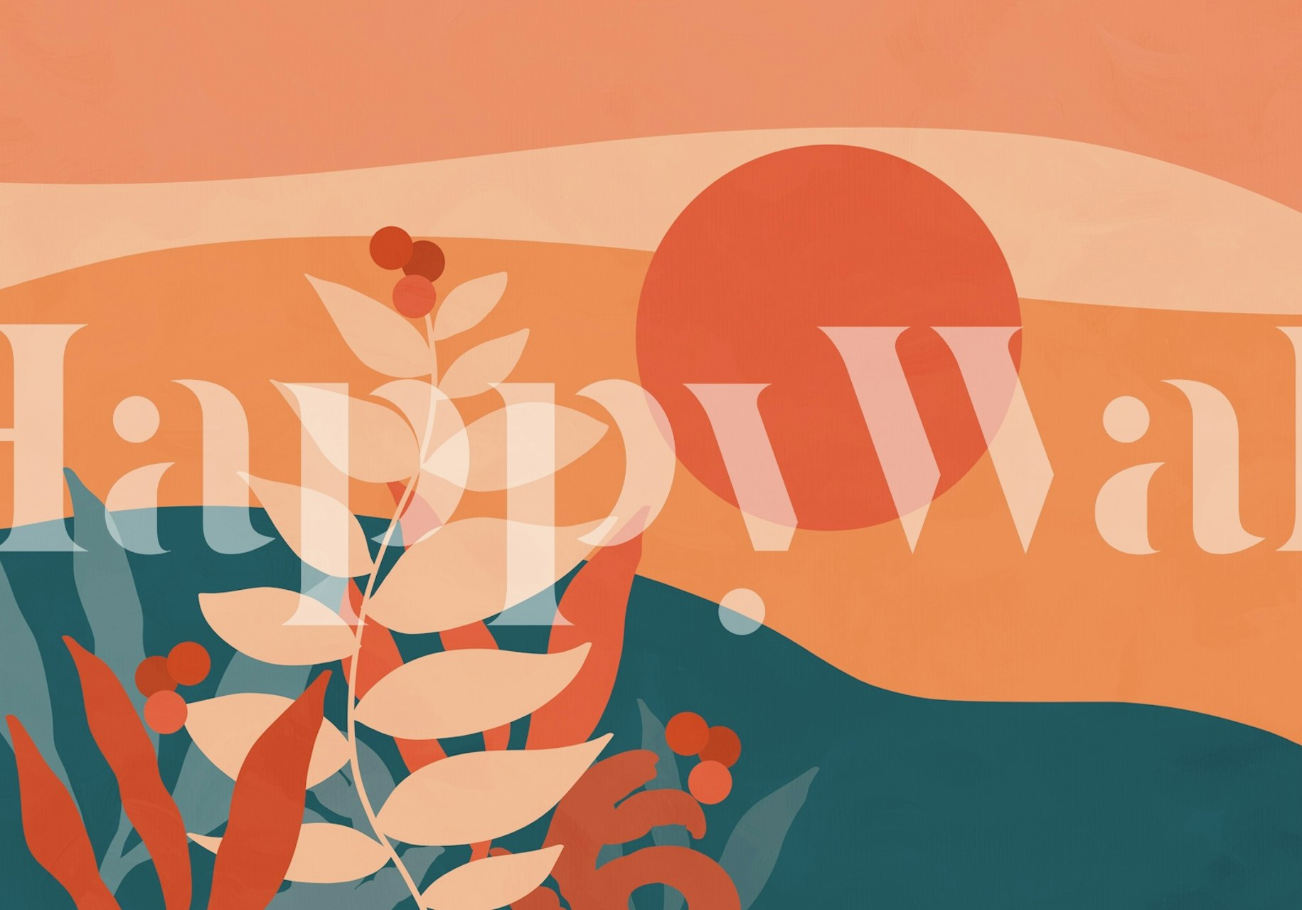 Tapeta Bold Tropical Garden w pokoju