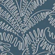 Line Art Palm Leaves Muted Blue WM