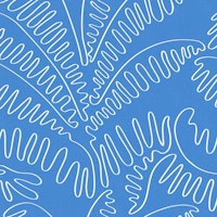 Line Art Palm Leaves Azure Blue WM papiers peint