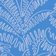 Line Art Palm Leaves Azure Blue WM