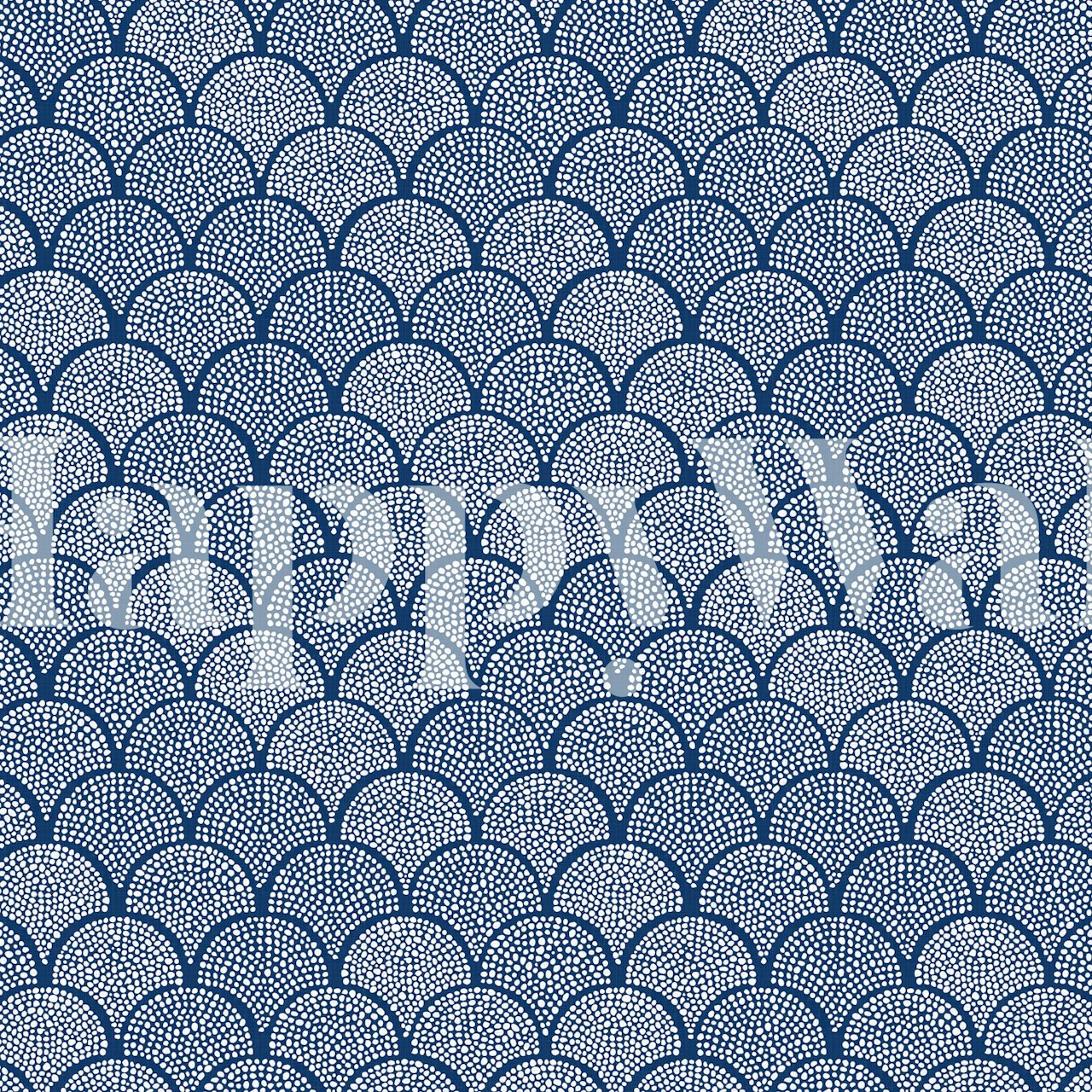 Japanese scallop texture blue wallpaper