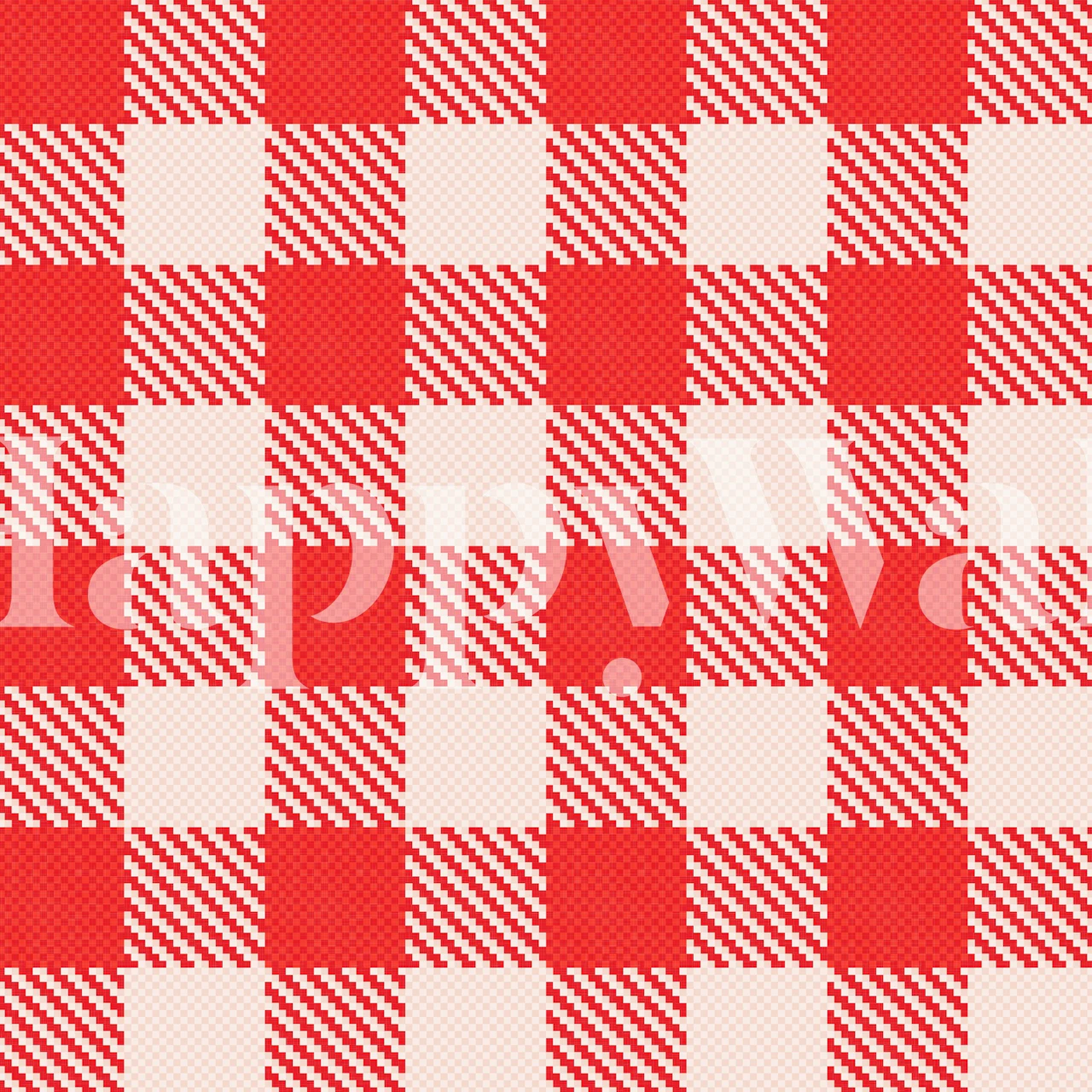 Red and white checkered pattern wallpaper