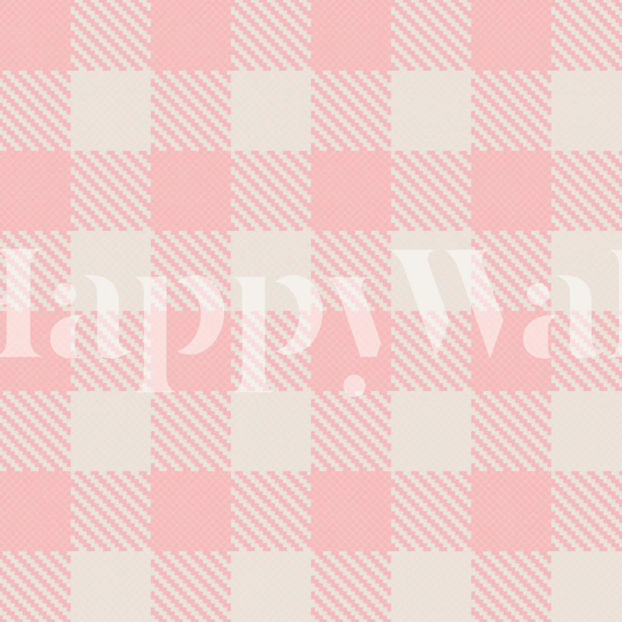 Pink and cream checkered wallpaper in a room