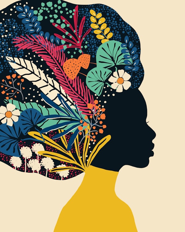 Floral Afro Woman (no texture)