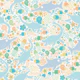 Swimming with plesiosaurs - pastels green